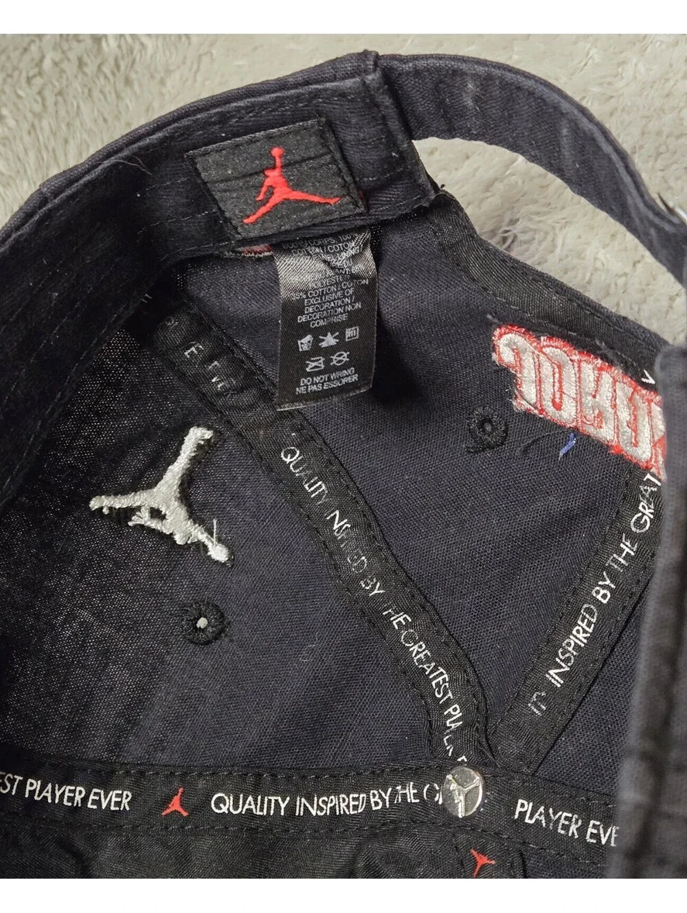Nike Jordan Heritage 86 H86 Sticker Cap Black Strapback Hat Flight 23 Patches